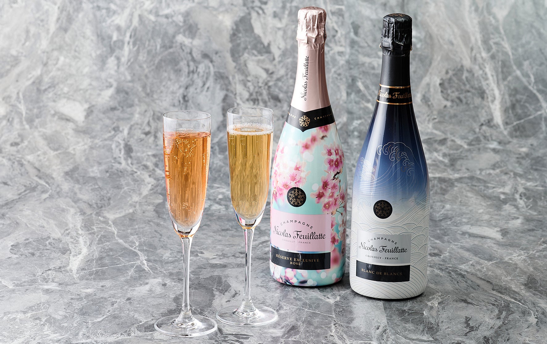 グラス1杯から楽しめる 「二コラ・フィアット」 シャンパーニュフェアのサブ画像1_「二コラ・フィアット」より、日本をイメージしてデザインされたボトル2種のシャンパーニュをお楽しみいただけるフェアを開催