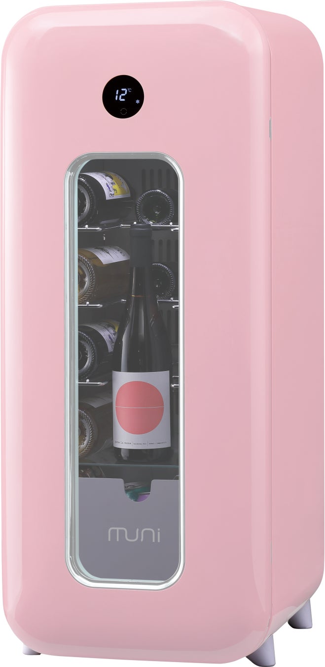 【お気に入りの１本が、部屋のアートに！】インテリアのように楽しめる、ワインセラー「muni（ムニ）」が新発売！選べる５色カラー、ボトルをフレームインして「飾る」遊びゴコロあるデザイン。のサブ画像8_koi （ピンク）