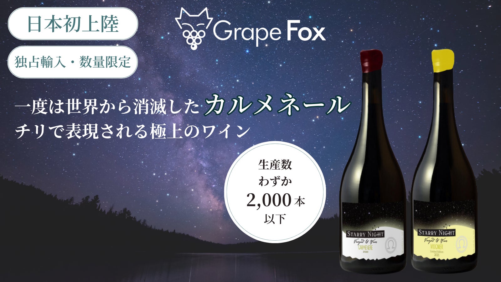 生産数10,000本以下の少量生産ワインを販売するGrapeFox、フィロキセラによって一度は世界から消滅したブドウ品種『カルメネール』の日本未入荷ワインを「Makuake」にて先行・限定販売開始のサブ画像1