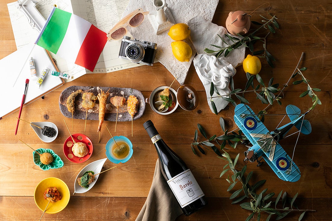 【スイスホテル南海大阪】生演奏に浸りながら楽しむ、ワインと創作串揚げのマリアージュ！ワイン＆ダイン「シュン」がお届けする“食の旅”「ワールドトラベルシリーズ」　6月～8月のテーマは「イタリア」のサブ画像1