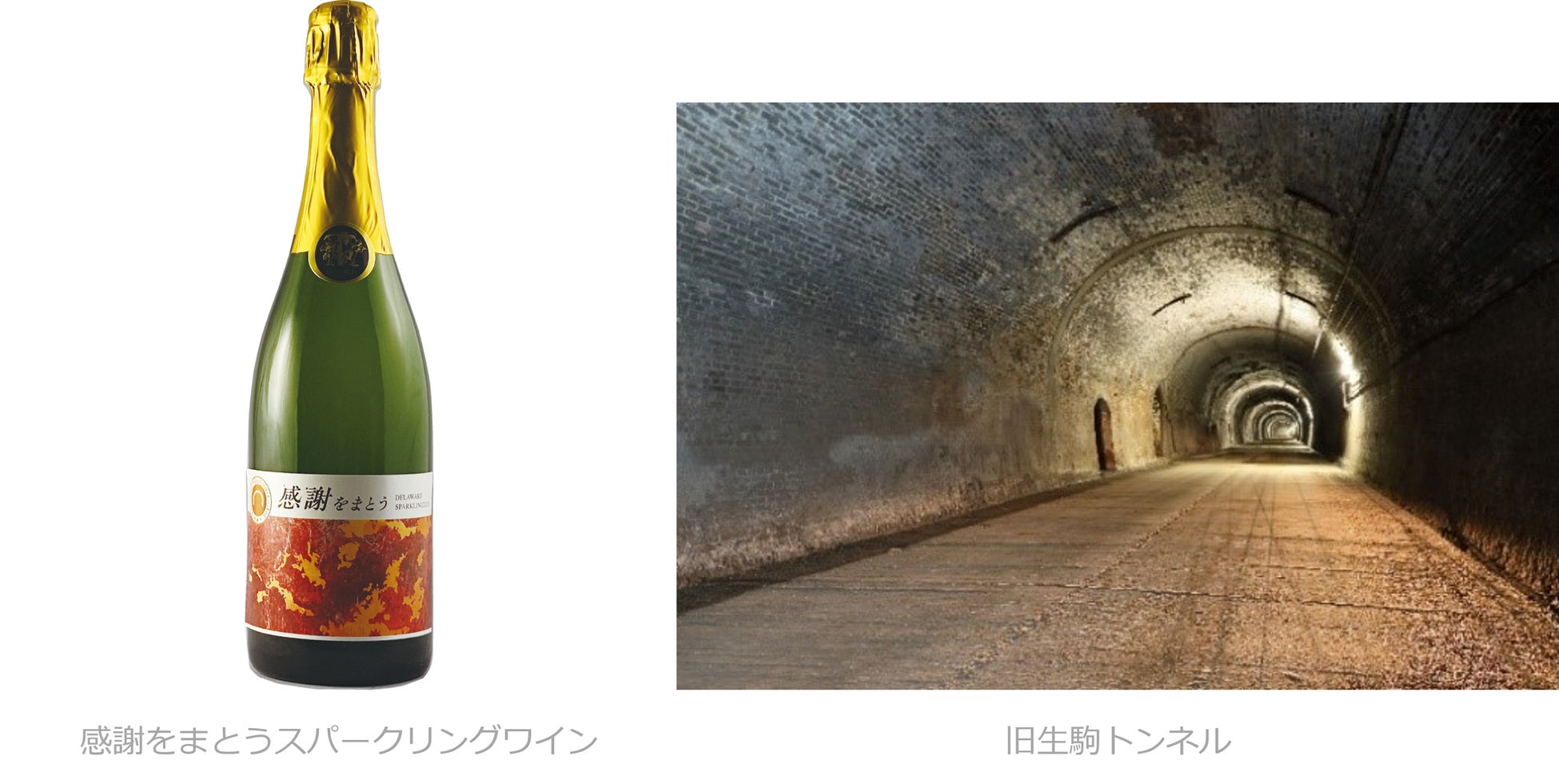 「旧生駒トンネル」を活用したオリジナルブランド『生駒隧道』の商品第1弾カタシモワインフード株式会社が「感謝をまとうスパークリングワイン」を発売します!のサブ画像1